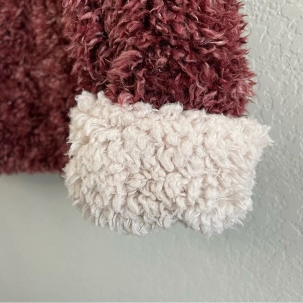 Weatherproof Vintage 3/4 Zip Sherpa Pullover Maroon Small Womens Jacket Sweater - Picture 4 of 7